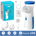 Portable Mesh Nebulizer Machine for Adults & Kids | Rechargeable Medicine Inhaler Nebulizer for Breathing Relief, Cough, Asthma | Masks for Kids & Adults