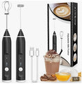 Coffee Beater 2 in 1 Rechargeable Electric Handheld Mixer | USB Milk Frother & Egg Beater | 3 Speed Cordless Coffee Whisk | Portable Latte Foamer for Cappuccino, Eggs, Drinks | USB Charging, Lightweight, Easy to Clean, Multi-Use Kitchen Tool